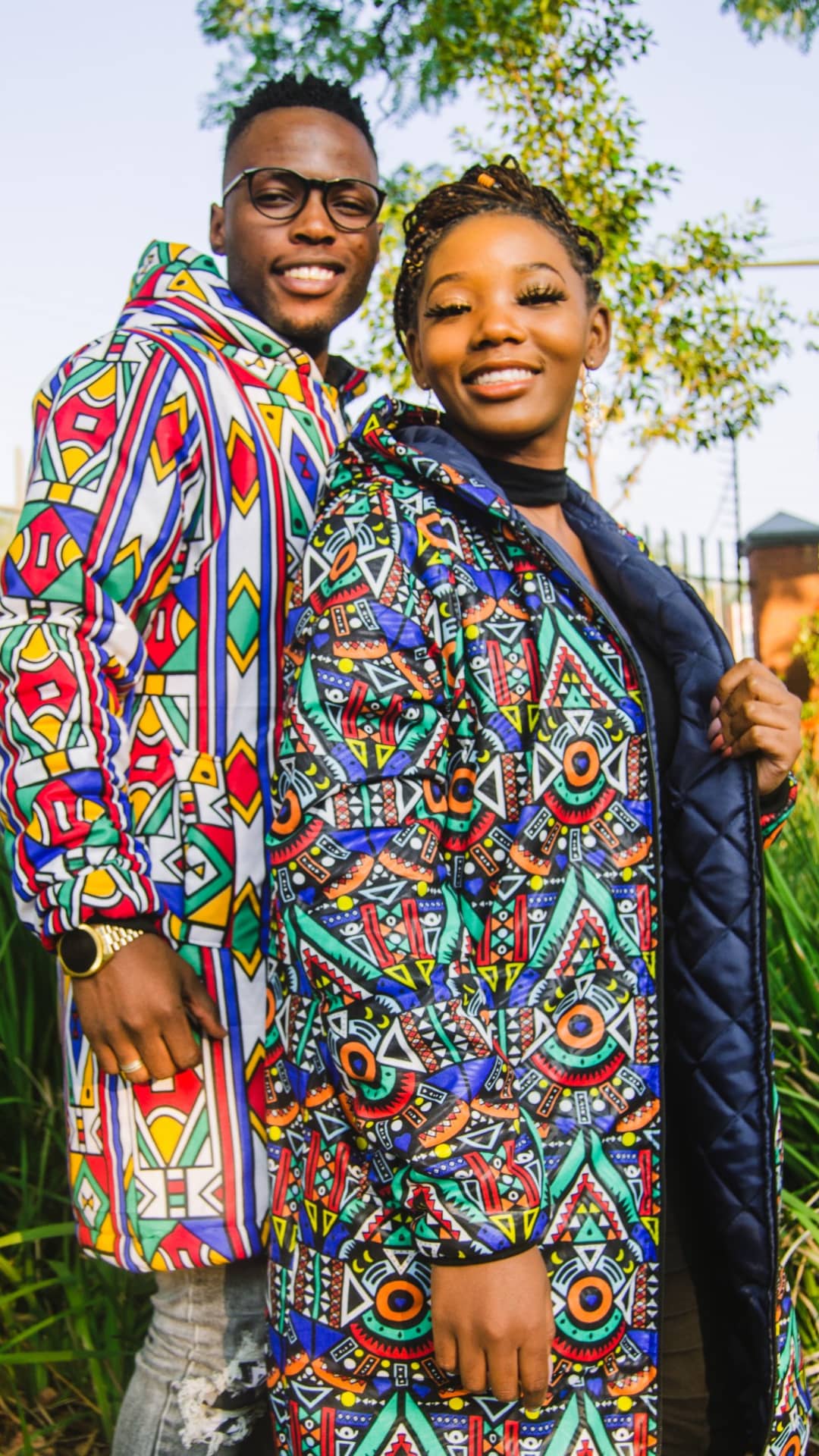 Blue Kai Extra Long Jacket with Removable hood Tribe Afrique