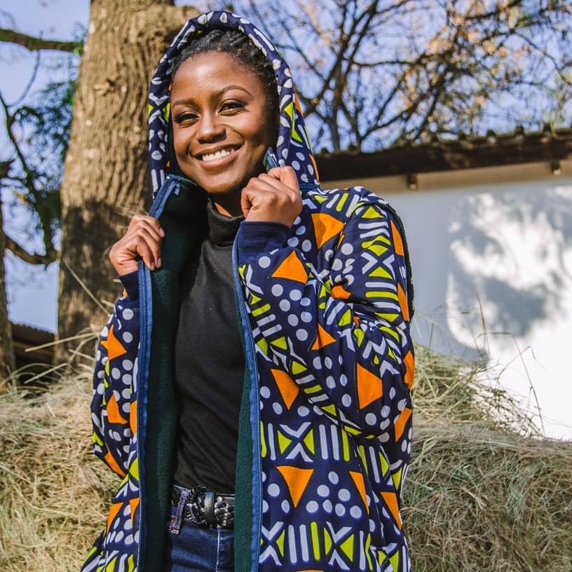 Nkonta Extra Long Jacket with Removable hood and sleeves Tribe Afrique