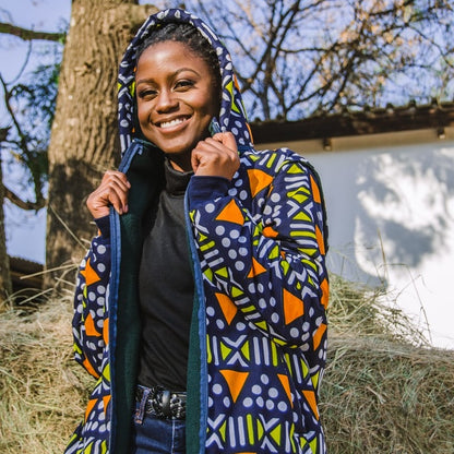 Nkonta Extra Long Jacket with Removable hood and sleeves Tribe Afrique