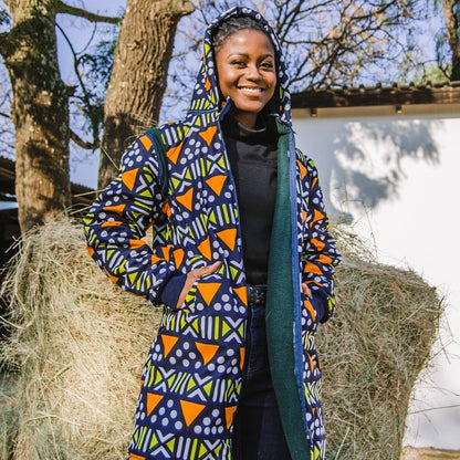 Nkonta Extra Long Jacket with Removable hood and sleeves Tribe Afrique