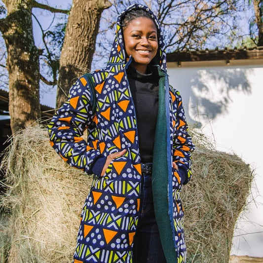 Nkonta Extra Long Jacket with Removable hood and sleeves Tribe Afrique