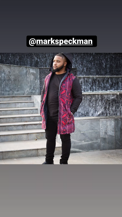 Red Sotho Jacket with Removable hood Tribe Afrique