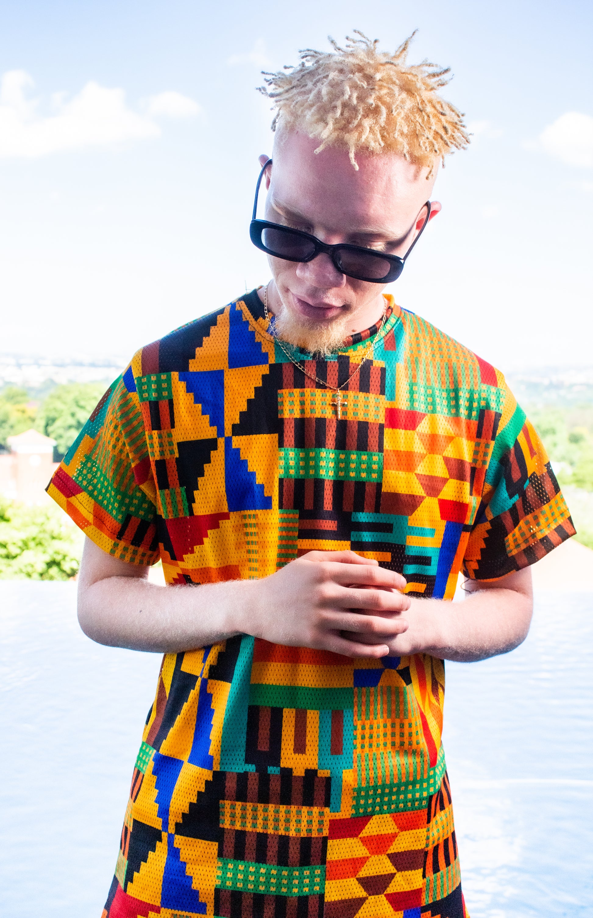 Kente Unisex  Casual Mesh Shirt Tribe Afrique
