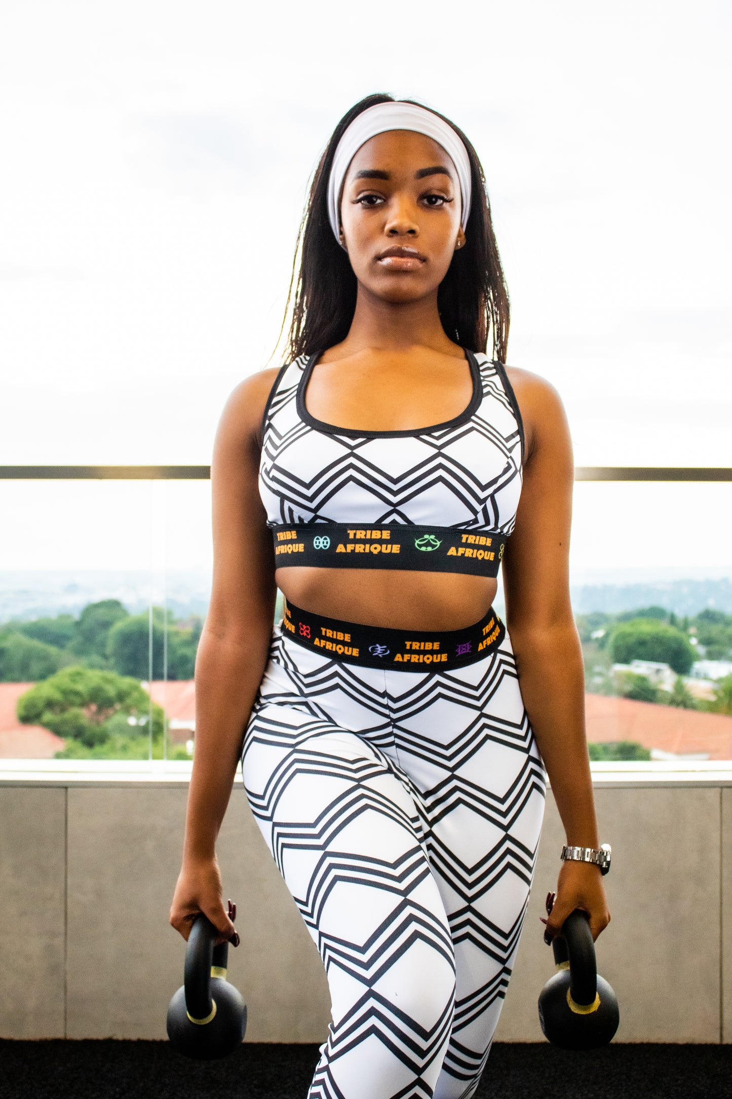 White Xhosa Leggings / Active Wear Pants Tribe Afrique