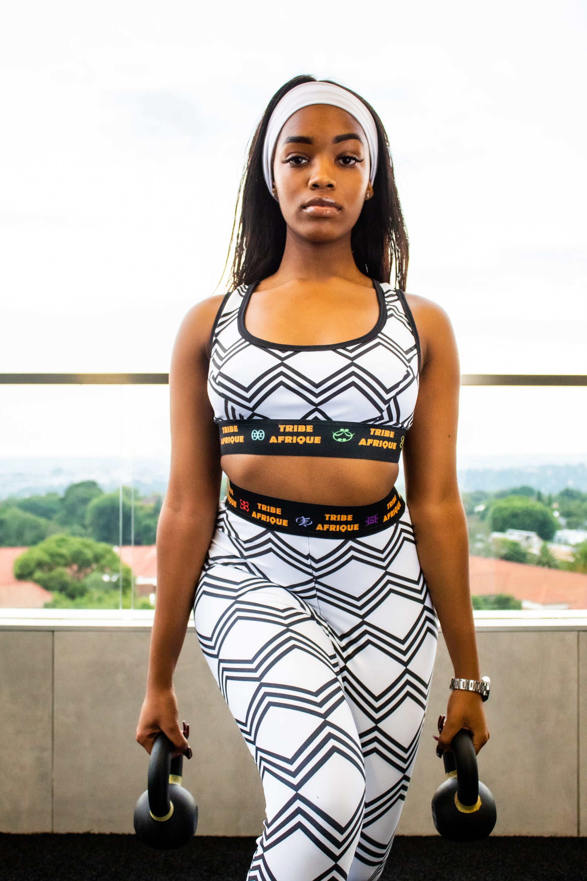 White Xhosa Leggings / Active Wear Pants Tribe Afrique