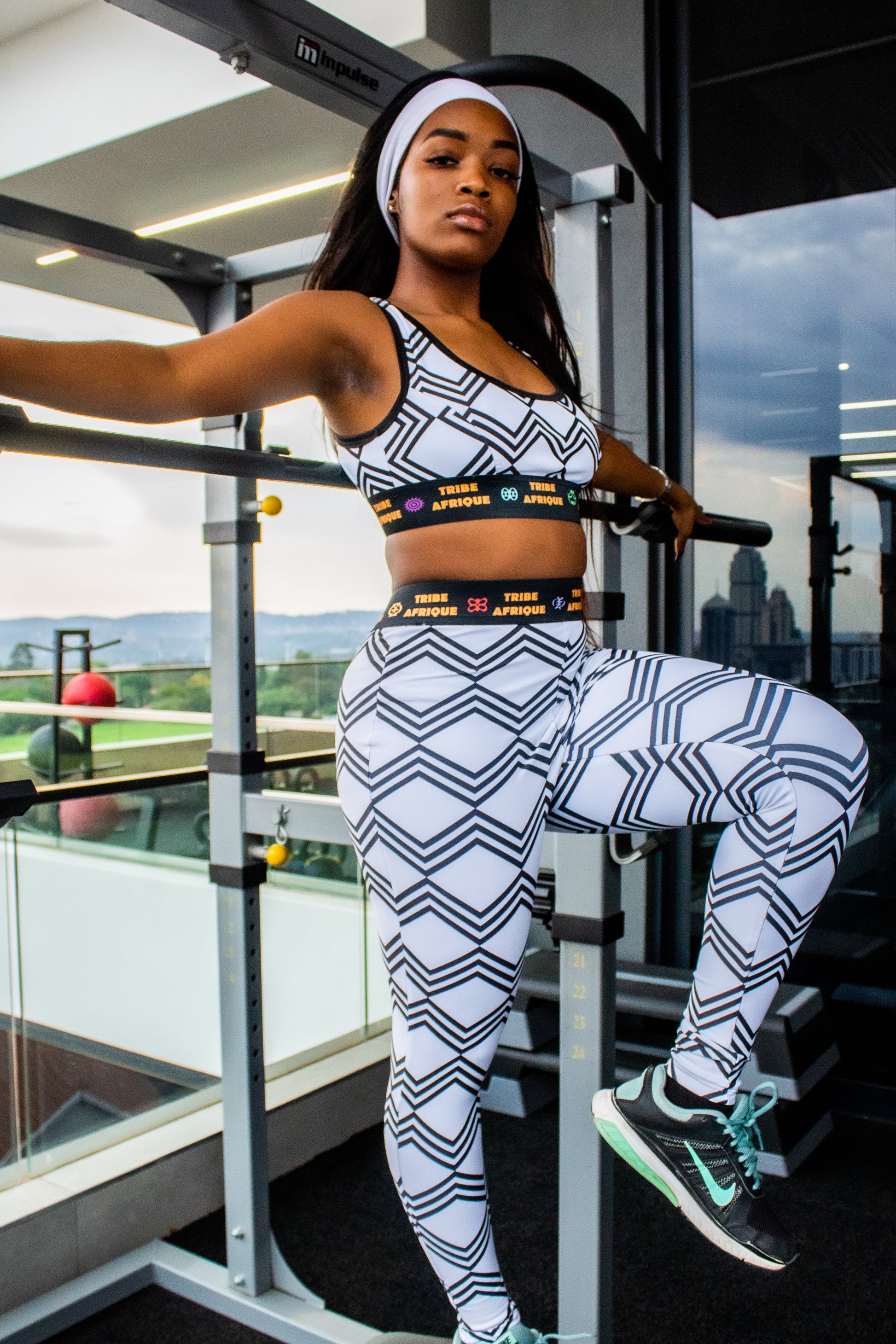 White Xhosa Leggings / Active Wear Pants Tribe Afrique