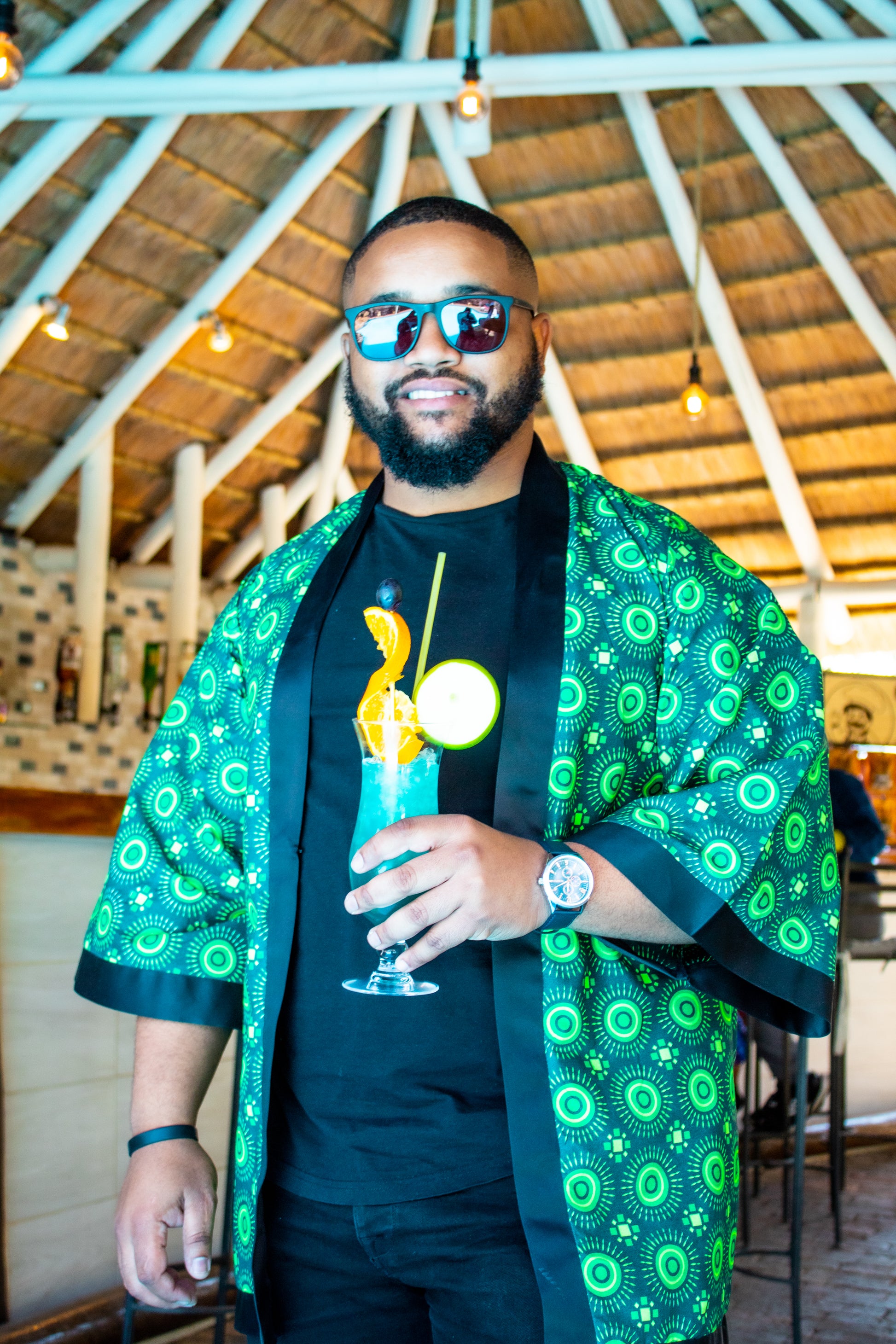 Green Ahanta African Kimono Tribe Afrique