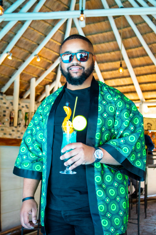 Green Ahanta African Kimono Tribe Afrique