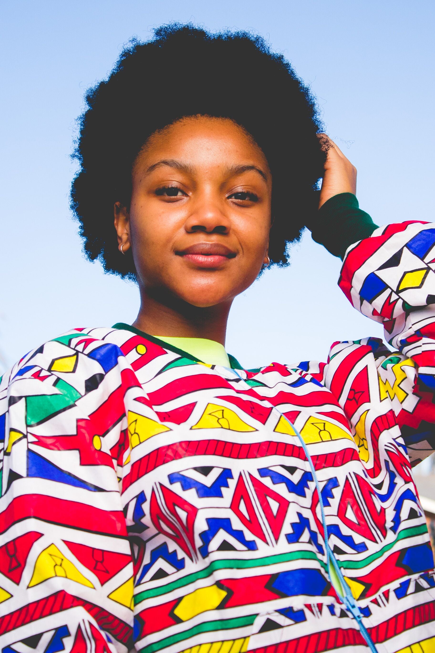 Orange Ndebele African Bomber Jackets with Mask Tribe Afrique