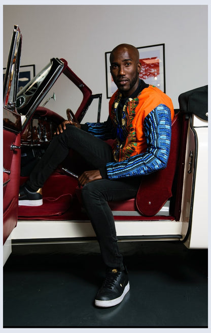 Orange Dashiki African Bomber Jackets Tribe Afrique