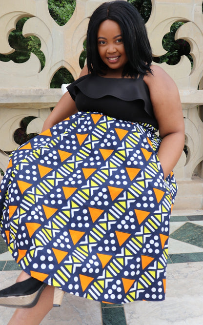 Nkonta High Waist Skirt by Tribe Afrique (With Pockets) Tribe Afrique