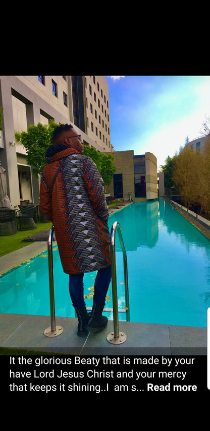 Mlindo Extra Long Jacket with Removable hood Tribe Afrique
