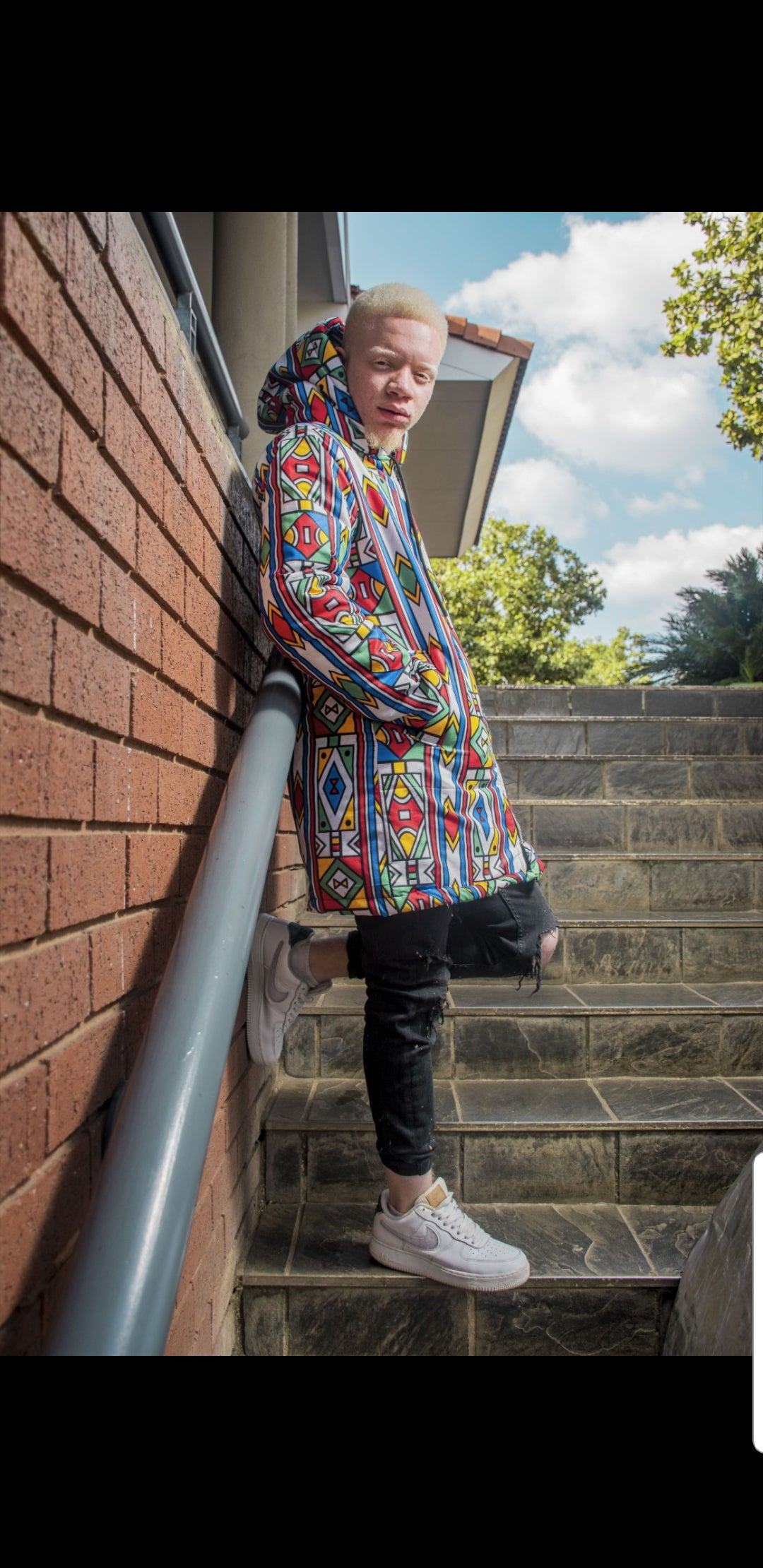 Full Ndebele Extra Long Jacket with Removable hood Tribe Afrique