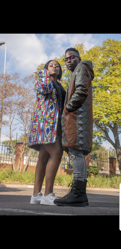 Mlindo Extra Long Jacket with Removable hood Tribe Afrique