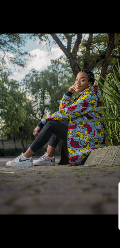 Menka Extra Long Jacket with Removable hood Tribe Afrique