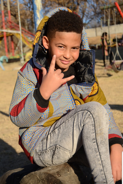 Lashibi Kids African Jacket with removable hood Tribe Afrique