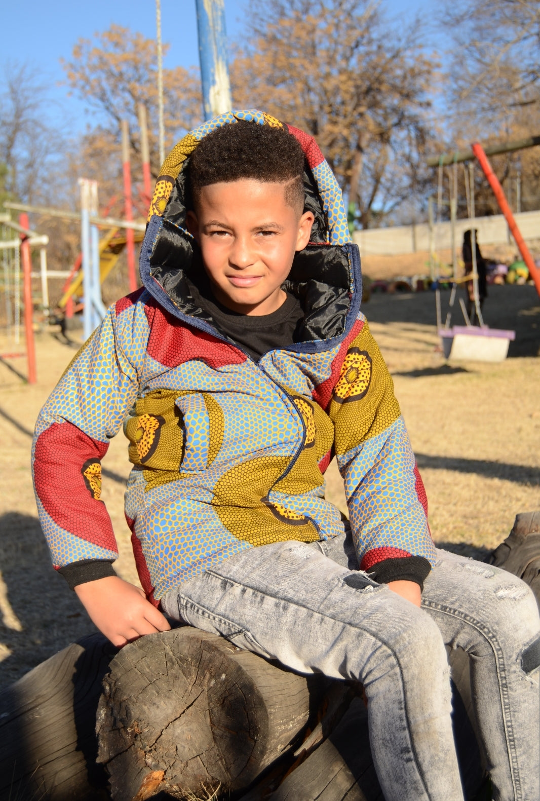 Lashibi Kids African Jacket with removable hood Tribe Afrique