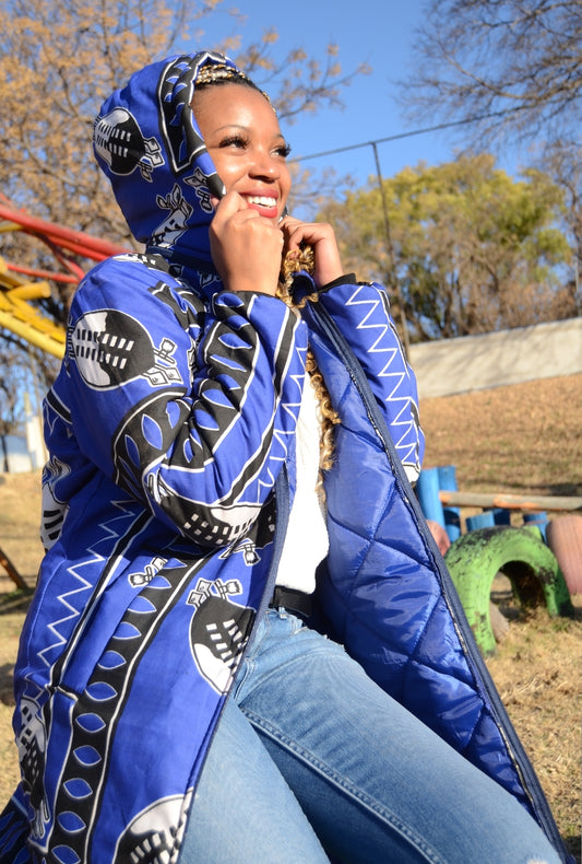 Swati Extra Long Jacket with Removable hood Tribe Afrique