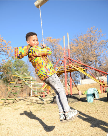 Kente Kids African Jacket with removable hood Tribe Afrique