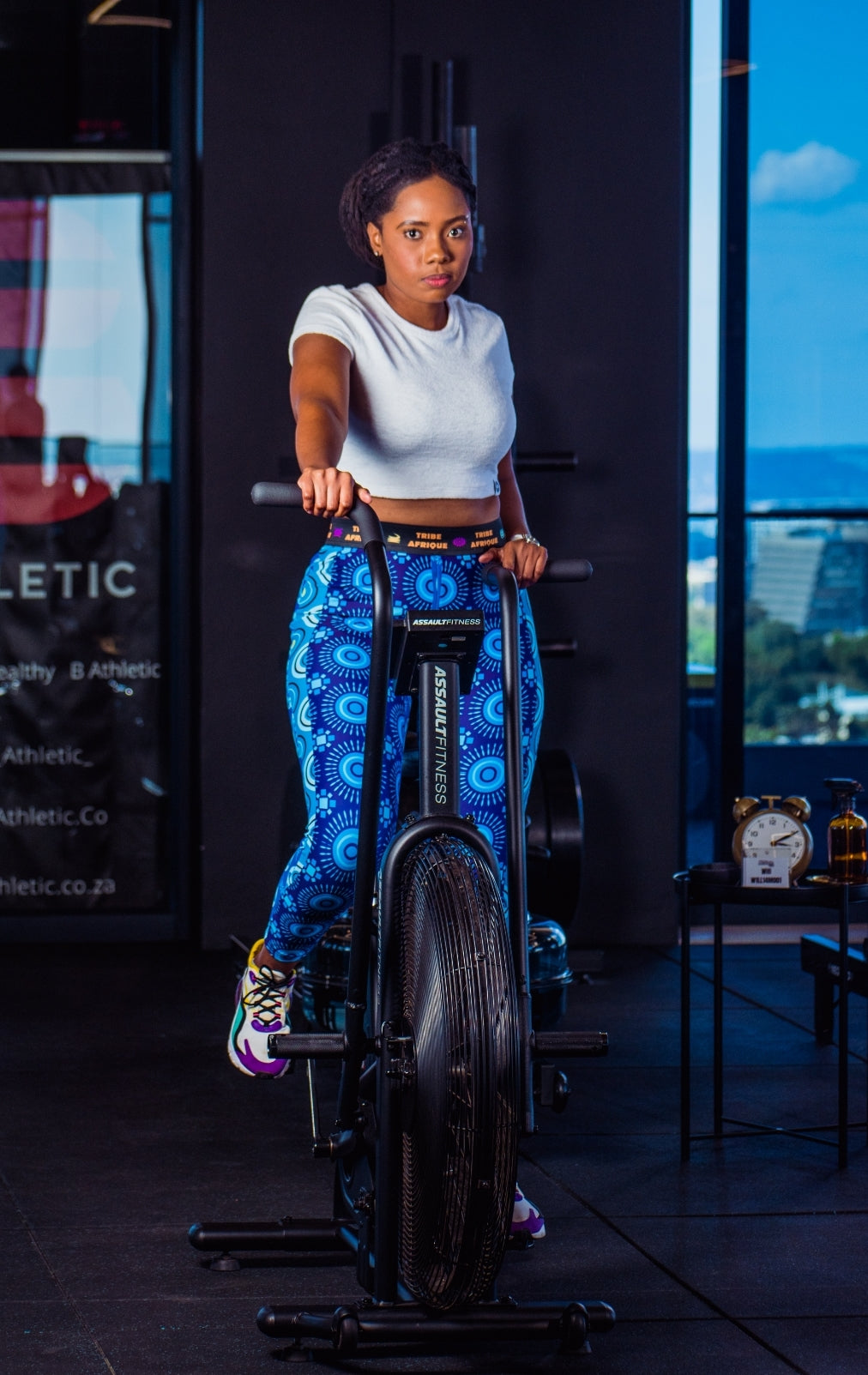 Blue Shweshwe Leggings / Active Wear Pants Tribe Afrique