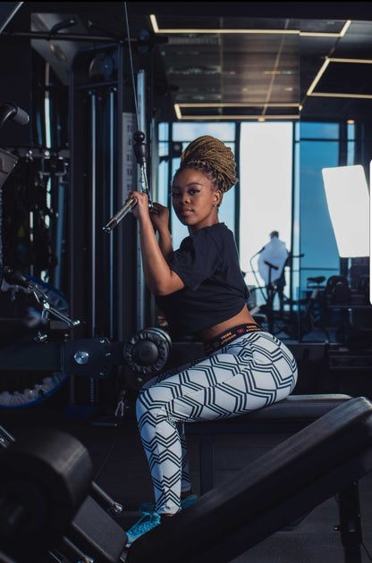 White Xhosa Leggings / Active Wear Pants Tribe Afrique