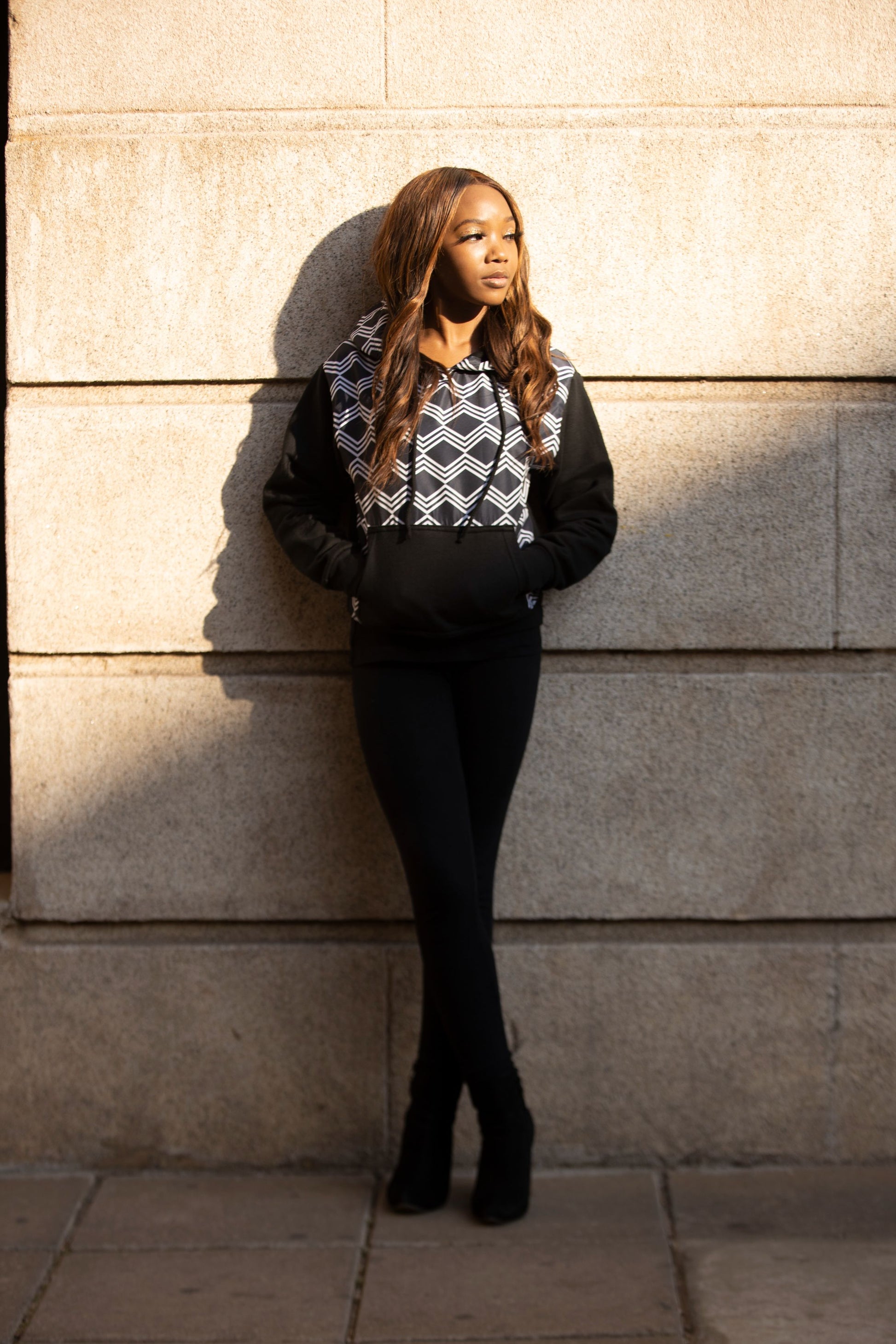 Xhosa Black and White Hoodie Tribe Afrique