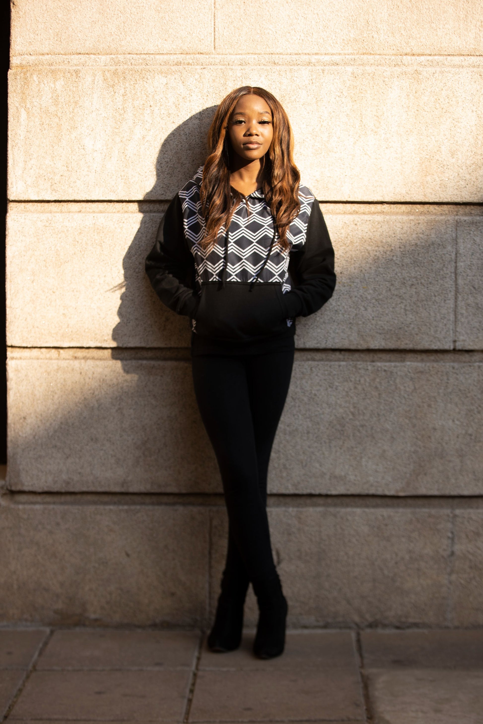 Xhosa Black and White Hoodie Tribe Afrique