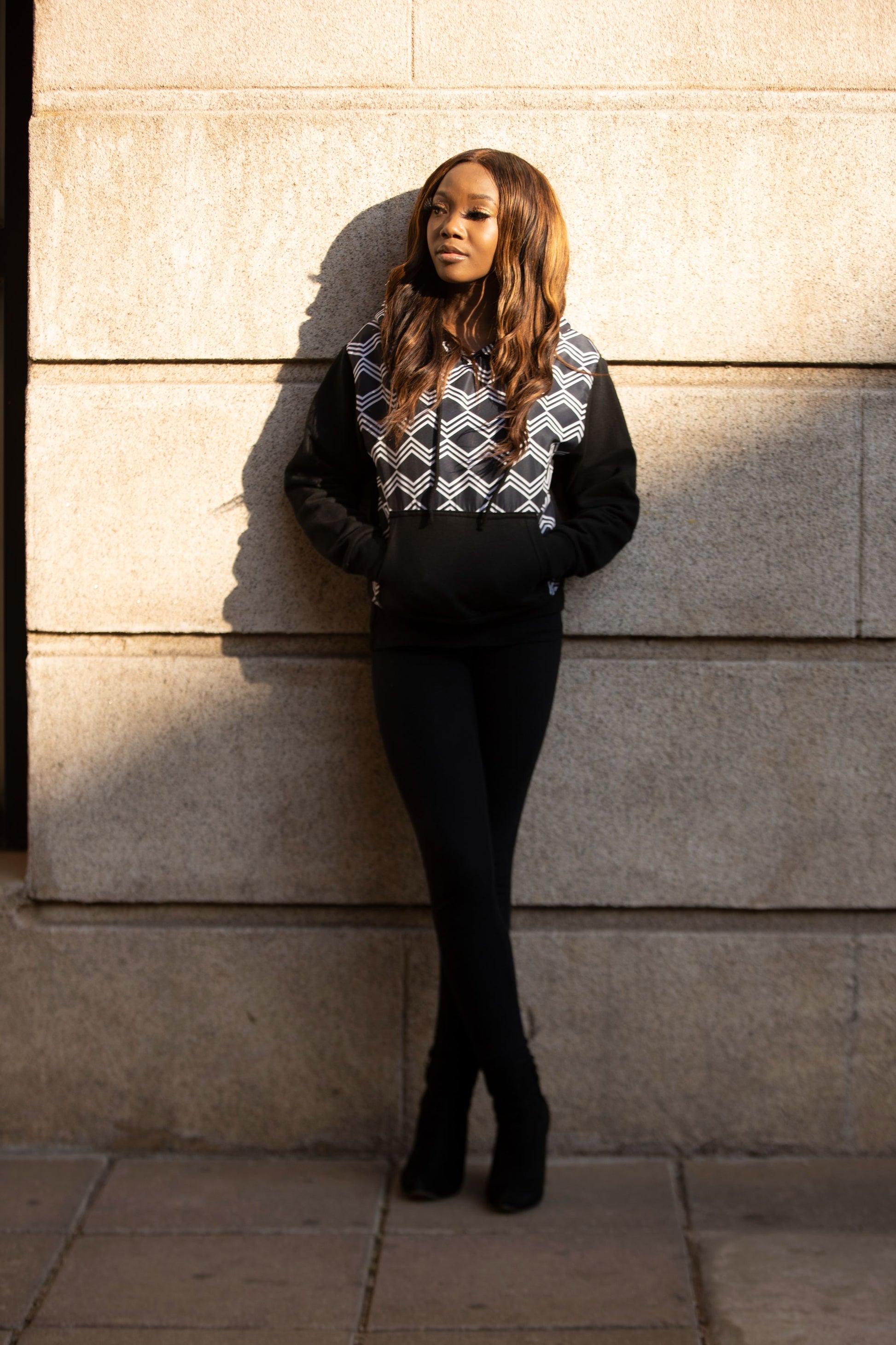 Xhosa Black and White Hoodie Tribe Afrique