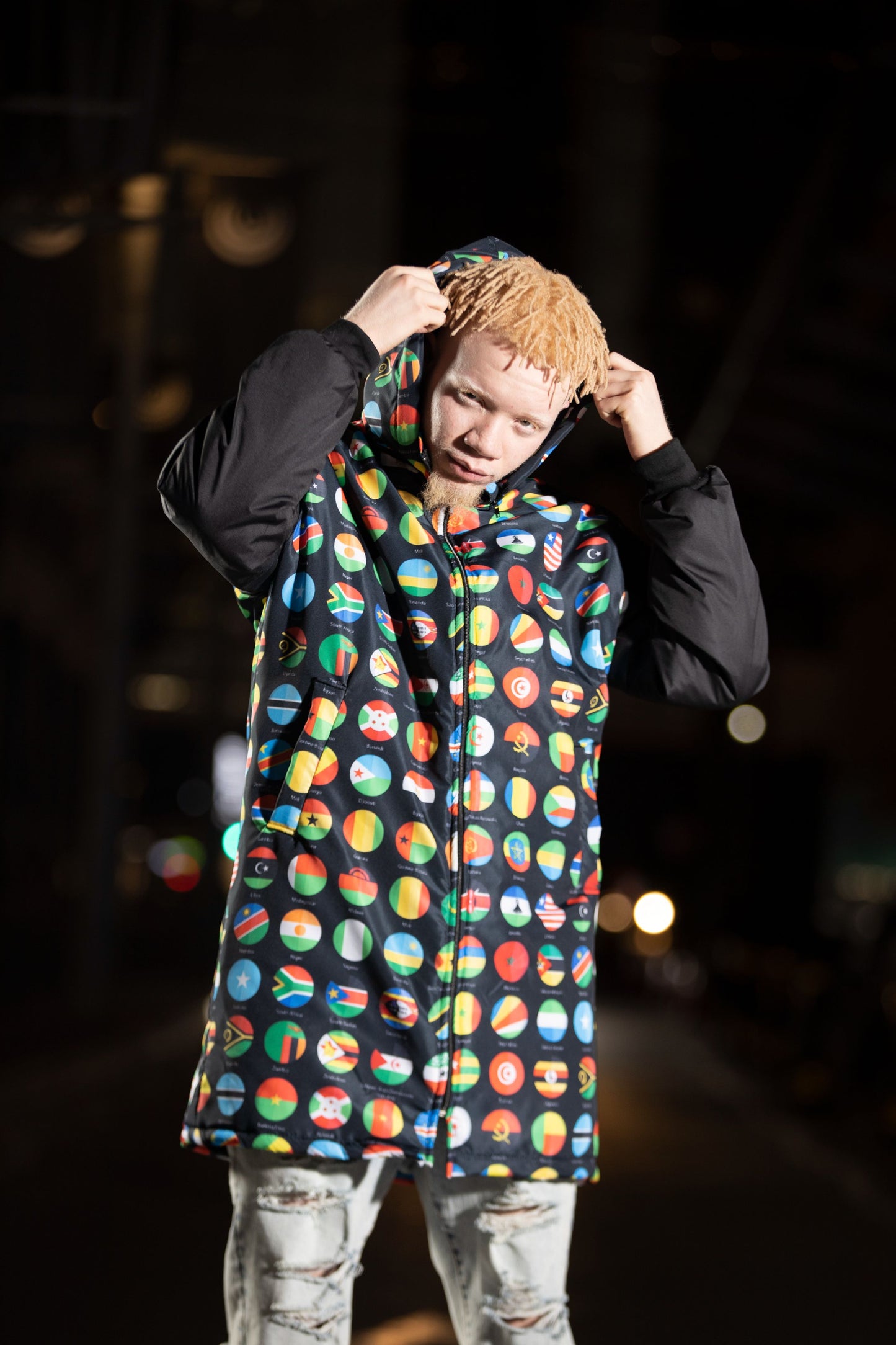 All African Flags Jacket with Removable hood Tribe Afrique