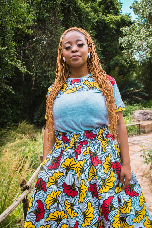 Menka Shirt by Tribe Afrique with Matching Face Mask Tribe Afrique