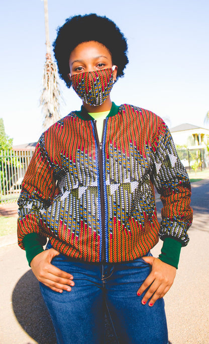 Lindo African Bomber Jackets with Mask Tribe Afrique