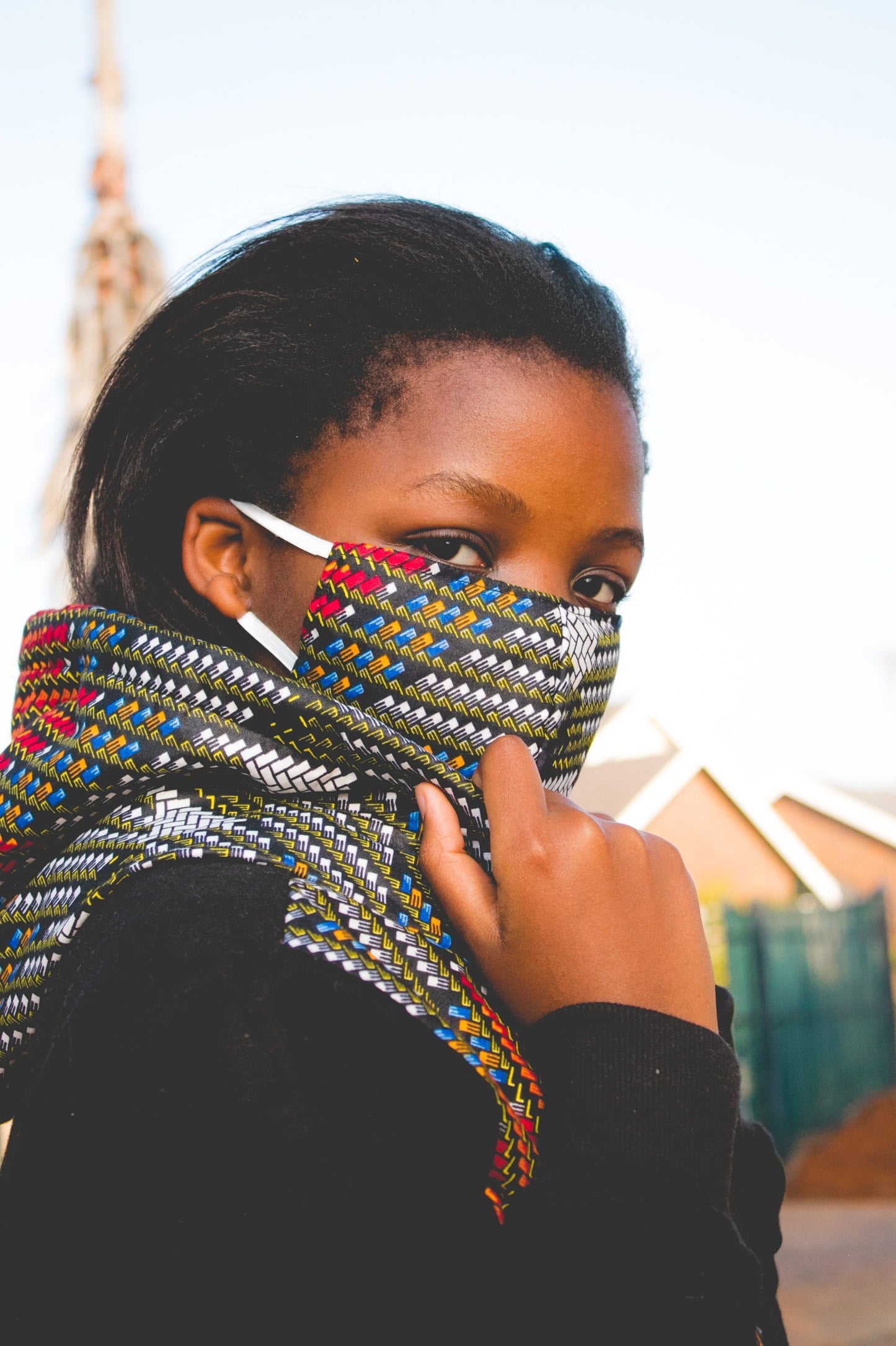 Lindo Hoodie by Tribe Afrique with matching 3-ply mask Tribe Afrique